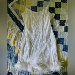 White Sequin Flapper Dress